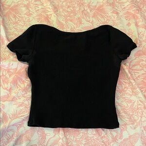 Open Back Black Crop Top